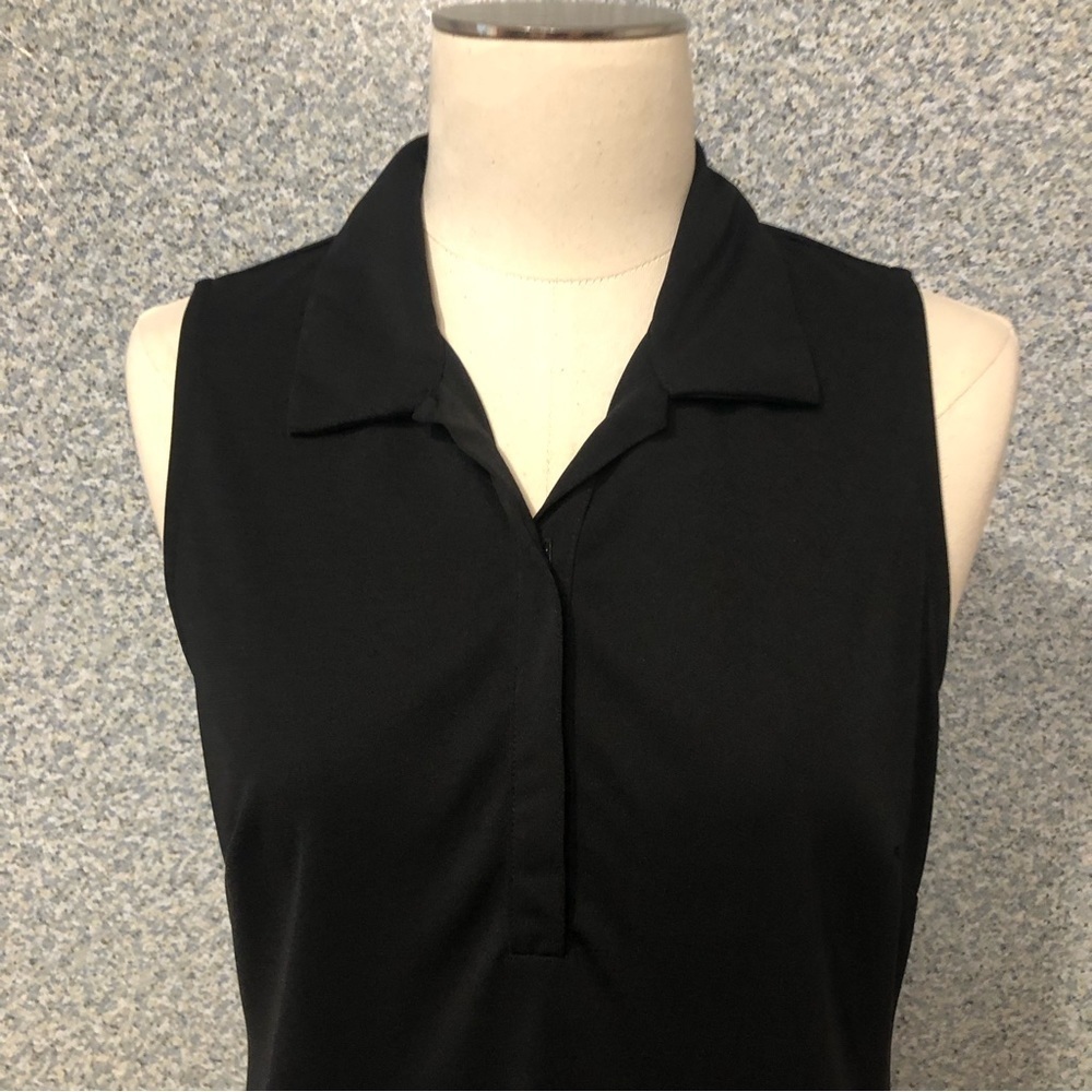 Van Heusen Solid Black Maxi Flowy, Button V-Neck,… - image 2